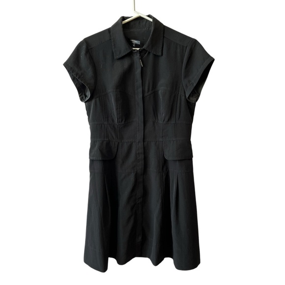 NANETTE LEPORE DRESS BLACK 8 ZIP FRONT SPORTY PICKLEBALL COASTAL GRANDMA CA… - Picture 1 of 12